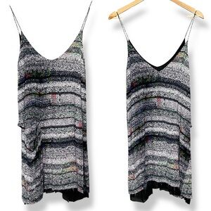 Acne Studios Dress FLAWS PROJECT Black Colorful Spaghetti Straps V-Neck Women 34